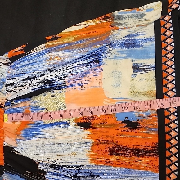 BEIGE BY ECI Colorful Short sleeve Dress Sz Large - Picture 12 of 13